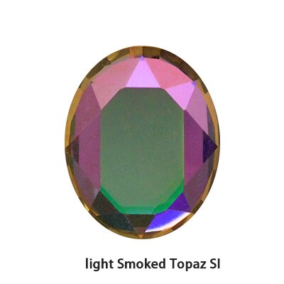 8x10mm Oval Nail Art Decorations Crystals Strass Flat Back Stones Rhinestones Applique Color Stone for Craft Dress Gymnastic Clo: Light Smoked TopazSI