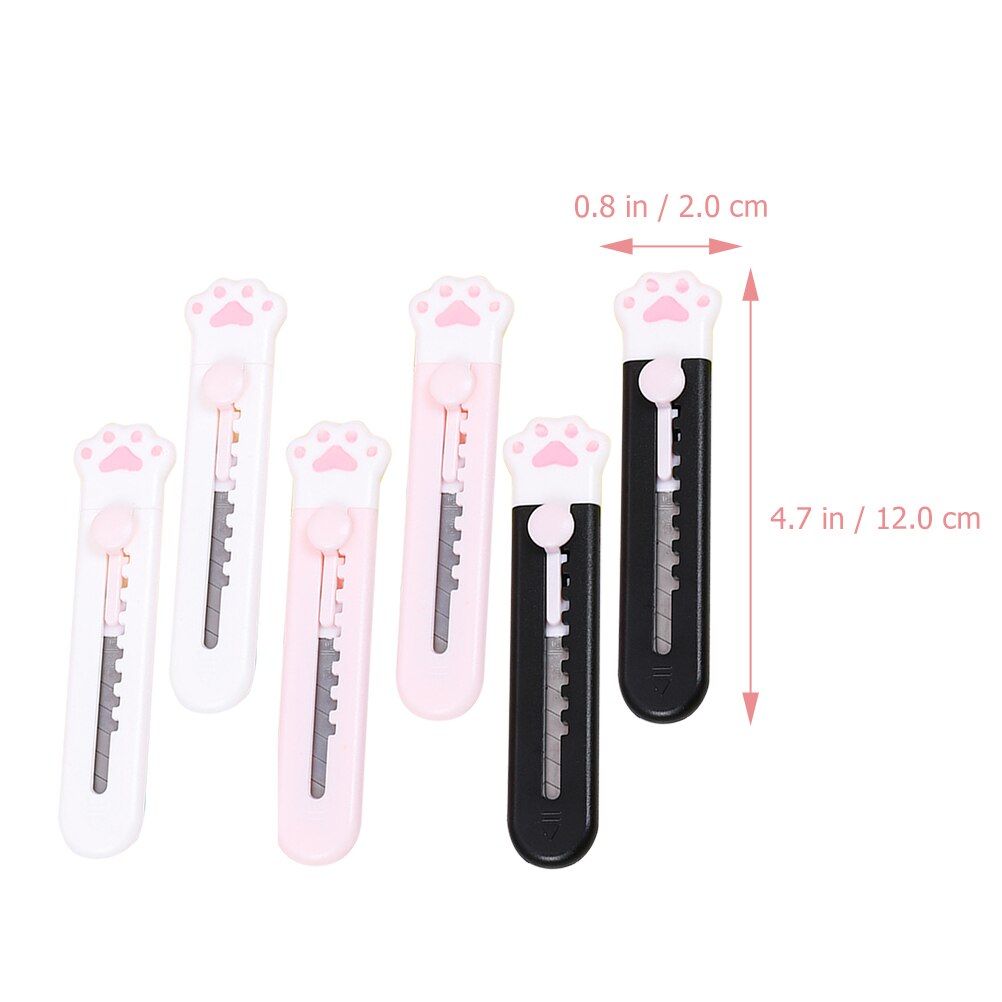 6Pcs Multi-function Box Cutter Portable Box Opener Plastic Utility Cutters Office Supplies