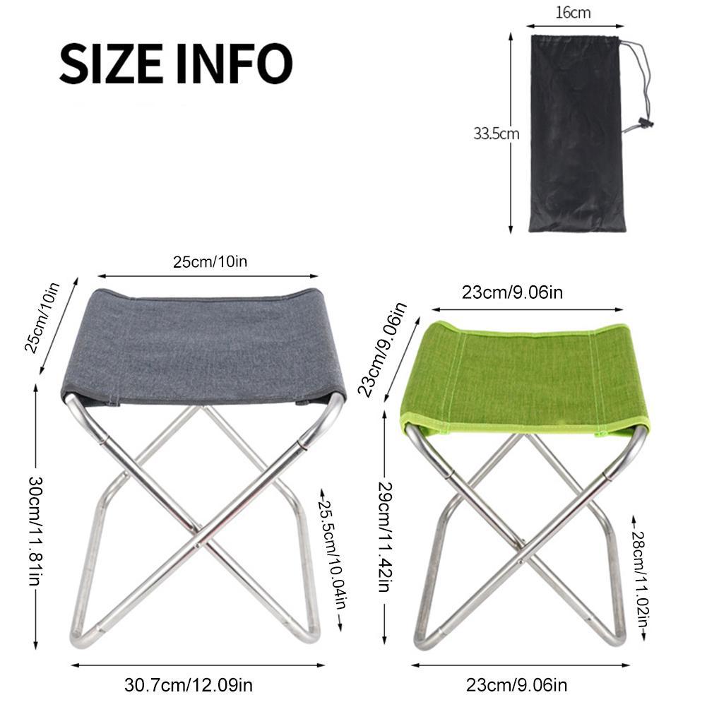 Mounchain Stainless Steel Spring Folding Chair Outdoor Sports Fishing Chair Hiking Camping Barbecue Folding Stool Equipment