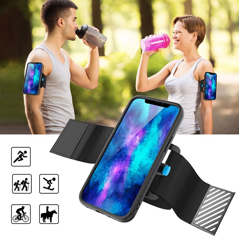 LINGYOU Sports Running Armband Wristband Phone Holder with Shockproof Phone Case for iPhone 12/12 Mini/ 12 Pro/12 Pro Max