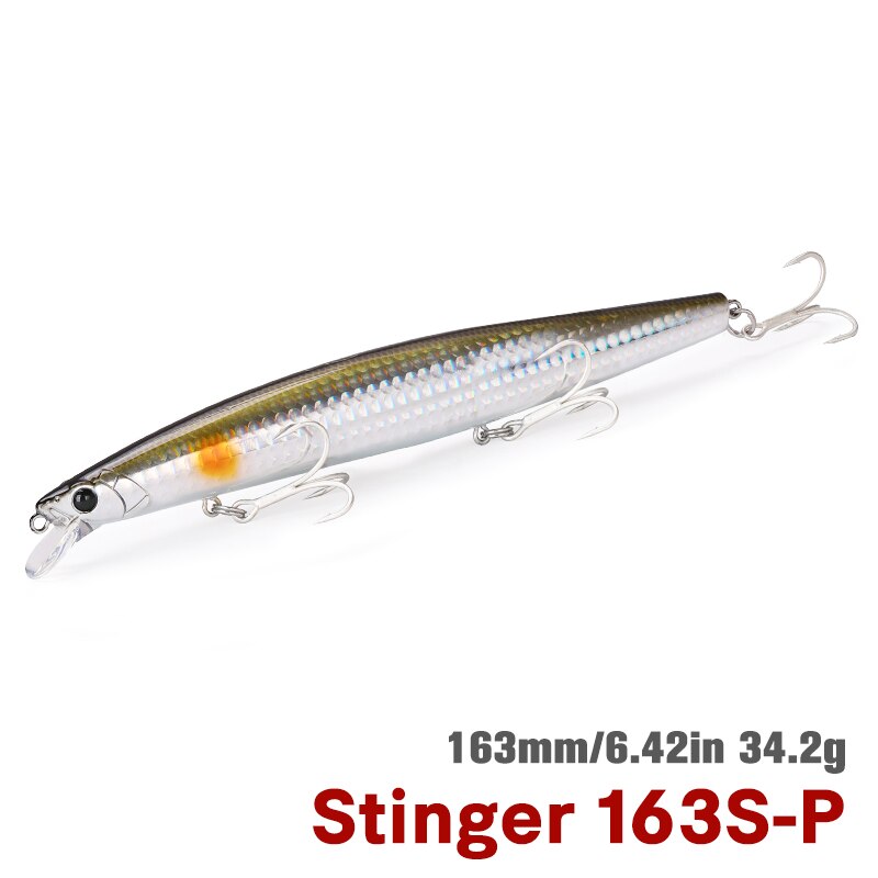 TSURINOYA 163S Ultra Long Casting Sinking Minnow Sea Fishing Lure STINGER 163mm 34.2g Seabass Tuna Saltwater Large Hard Baits: light yellow