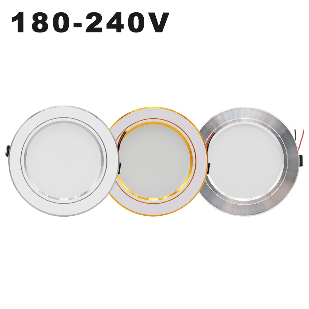 AC 220V LED Downlight Goldene Silbrig Decke Lampe Runde Einbau 5W 9W 12W 15W 18W LED Glühbirne Weiß/warm weiß LED Unten Lampe