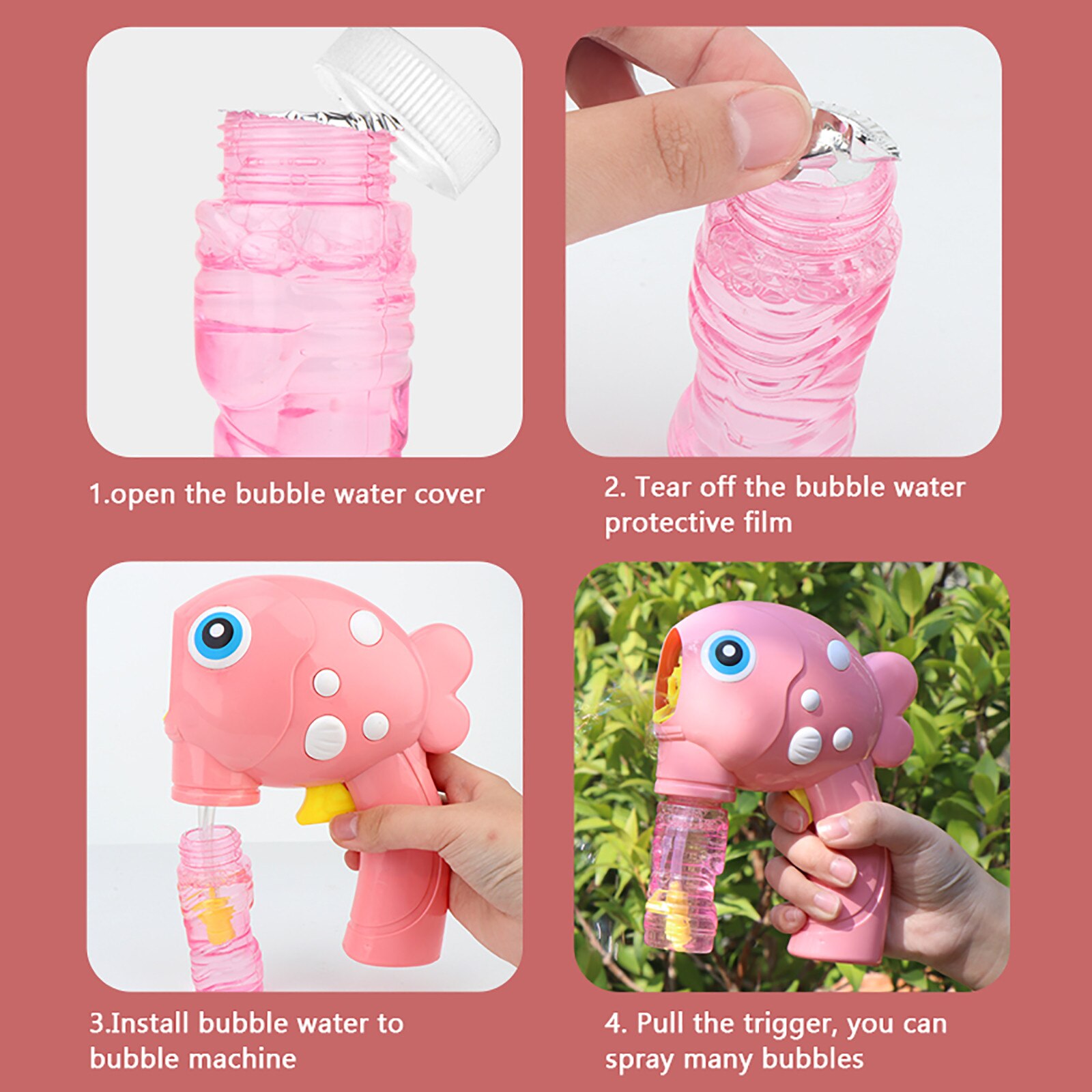 Zomer Cartoon Vis Zeepbellen Machines Inertiële Handleiding Bubble Blazen Machine 100Ml Funny Kids Jongens Meisjes Outdoor Speelgoed