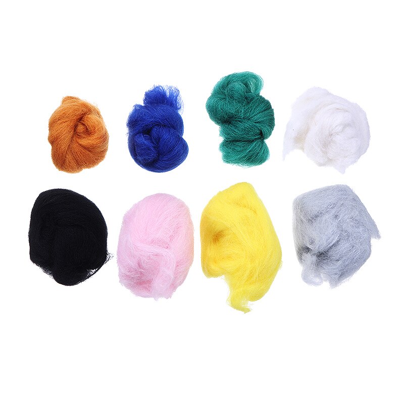 8 Colors Wool Felt Craft Kit DIY Yarn Wool Felting 50PCS Needle Felting Starter Set Household Sewing Package Handmade Craft