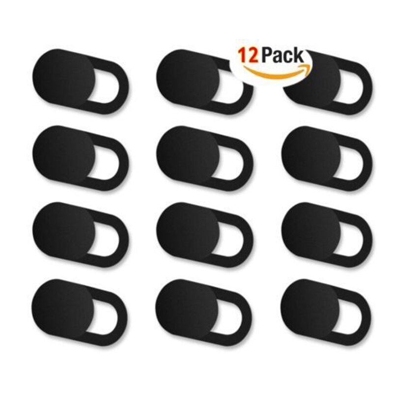12Pcs Webcam Cover Sliding Webcam Covers Zwart 0.026in Ultradunne Web Voor Macbook Laptop Pro Tablet camera Cover