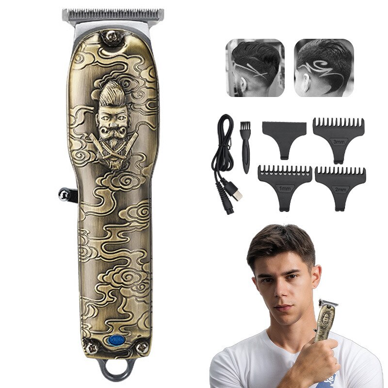 Cordless hair trimmer barber clippers for men beard shaver salon T blade outliner Electric Hair Cutting Machine USB rechargeable