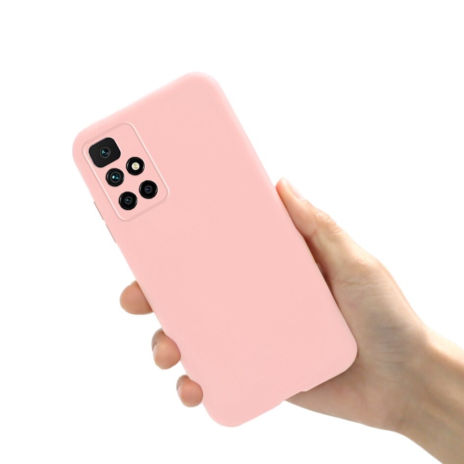 Funda de silicona para Xiaomi Redmi 10, carcasa suave a prueba de golpes, parachoques: Light Pink