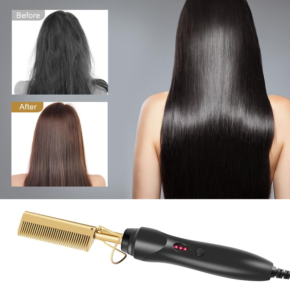Peine para alisar el cabello en seco y mojado, cepillo eléctrico para rizar, elementos de seguridad de peluquería portátiles