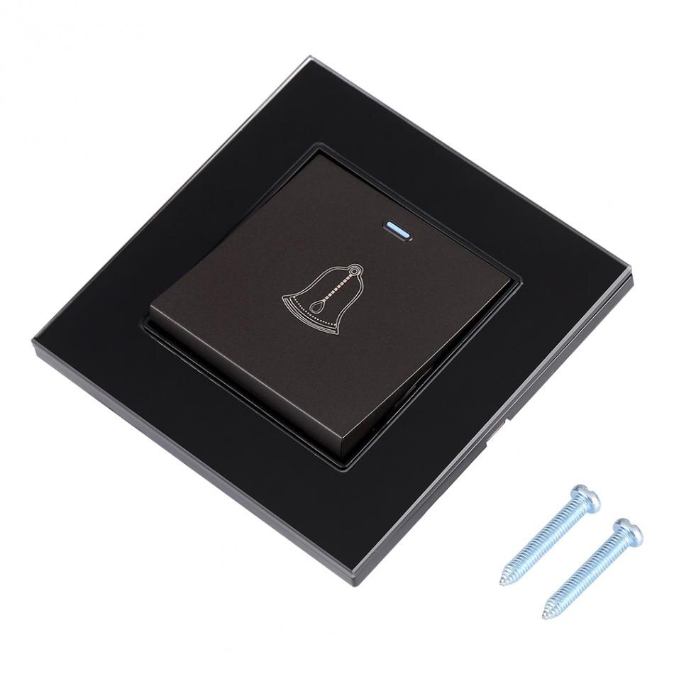 AC220 ~ 250V płyta ze szkła hartowanego dzwonek robić drzwi dzwonka drzwi przycisk dzwonkowy naciskać przycisk sprzętu domowy hotel urządzeń nowy