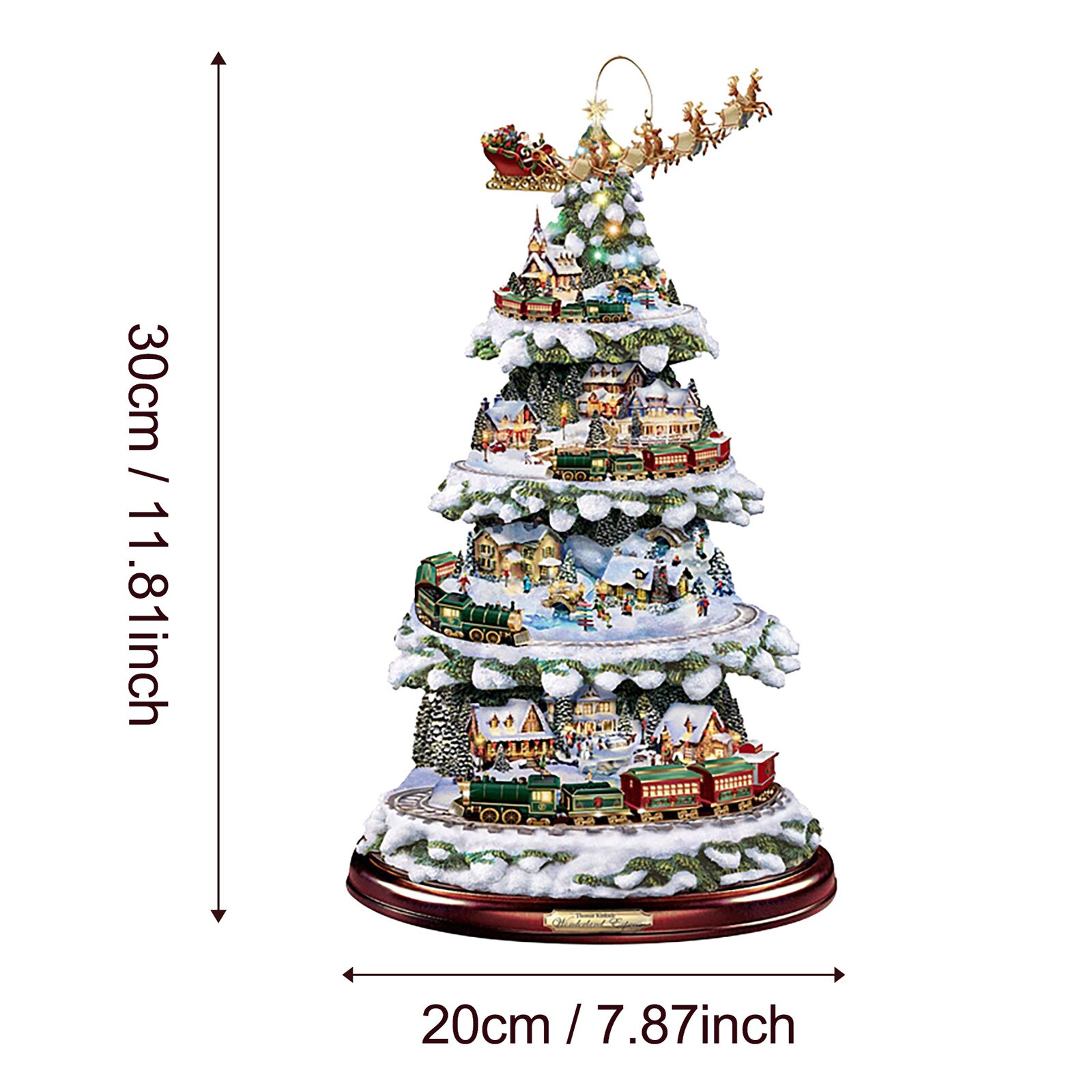 Kerstboom Roterende Sculptuur Trein Decoraties Plakken Venster Plakken Stickers Xmas Party Decor Home Decoratie 1Pcs: B