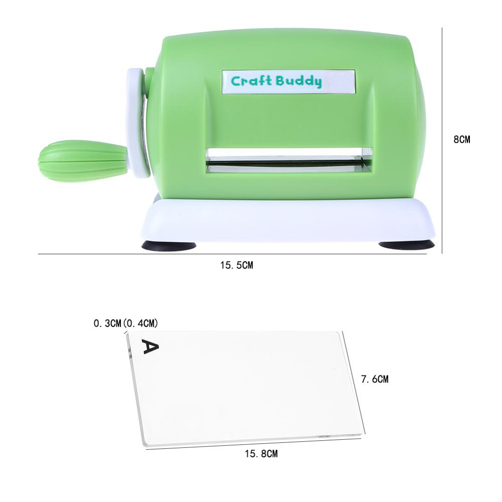 DIY Plastic Paper Cutting Embossing Machine Craft Scrapbooking Album Cutter Paper Cutter Piece Die-Cut Machine Handmade Tool: Green