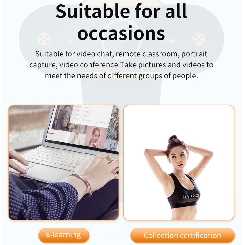 Auto Focus Webcam 1080P Web Camera With Microphone Computer Web Camera For Live Broadcast Video Calling Home Web Cam