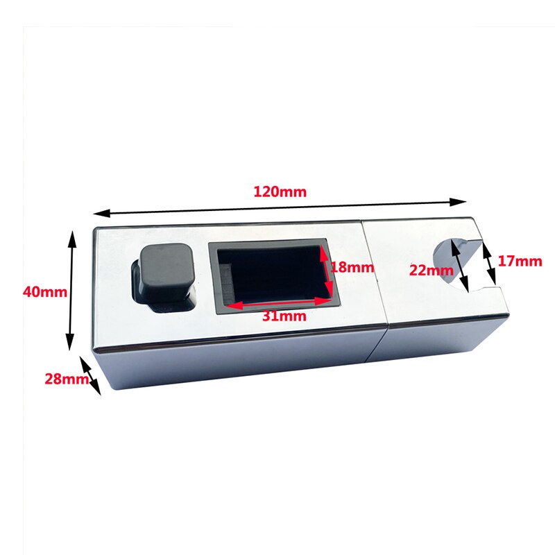 22/24/25mm abs plast brusebad glideskinne bar justerbar klemme holder beslag udskiftning badeværelse tilbehør universal: C