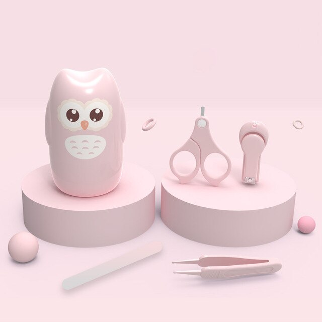 Coupe-ongles pour bébés, ciseaux de manucure et pédicure sûrs à dessin animé pour bébés, coupe-ongles: pink owl