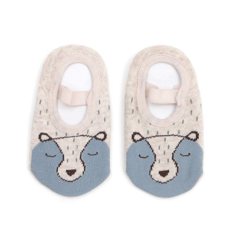 Calcetines antideslizantes con agarre para niñas de 1 a 3 años, zapatilla deslizante para caminar, con correa: Gris