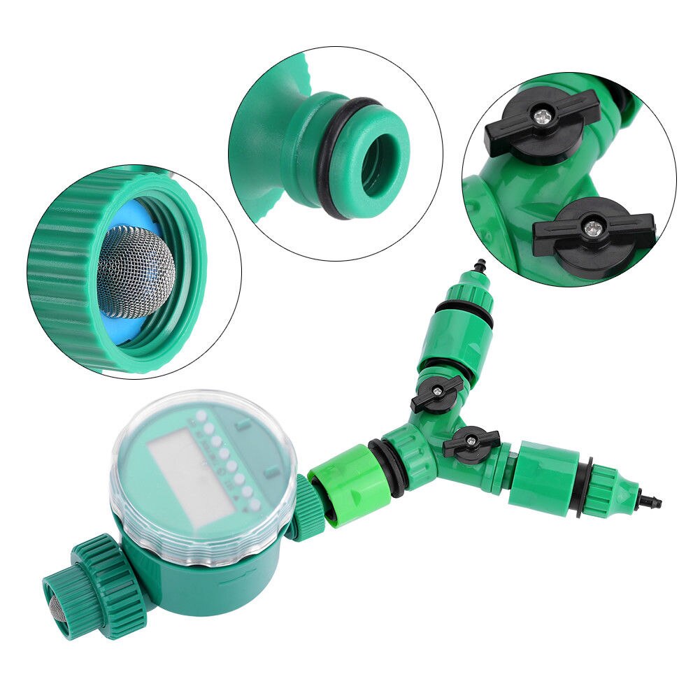 Portable Tap Automatic ABS LCD Displays Digital Water Timer Irrigation Controller Green Garden