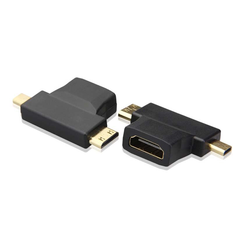 10pcs HDMI Female to Mini Micro HDMI Male V1.4 2 in 1 Convertor Adapter Tt