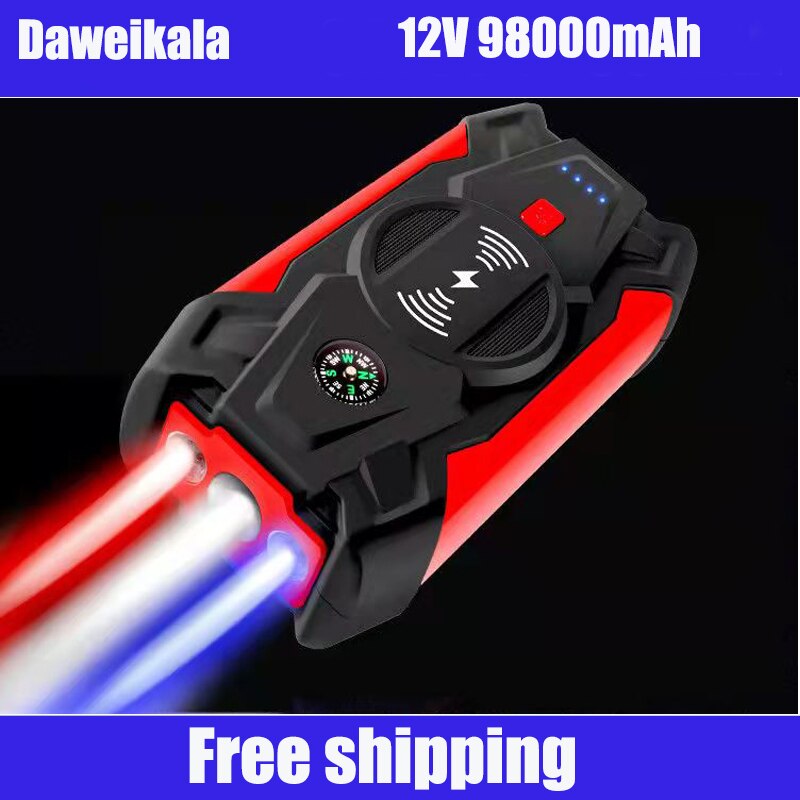 2021 nye 12 v 98000 mah mah bil jump starter power bank bærbar bil batteri booster oplader 12v start enhed diesel bil starter