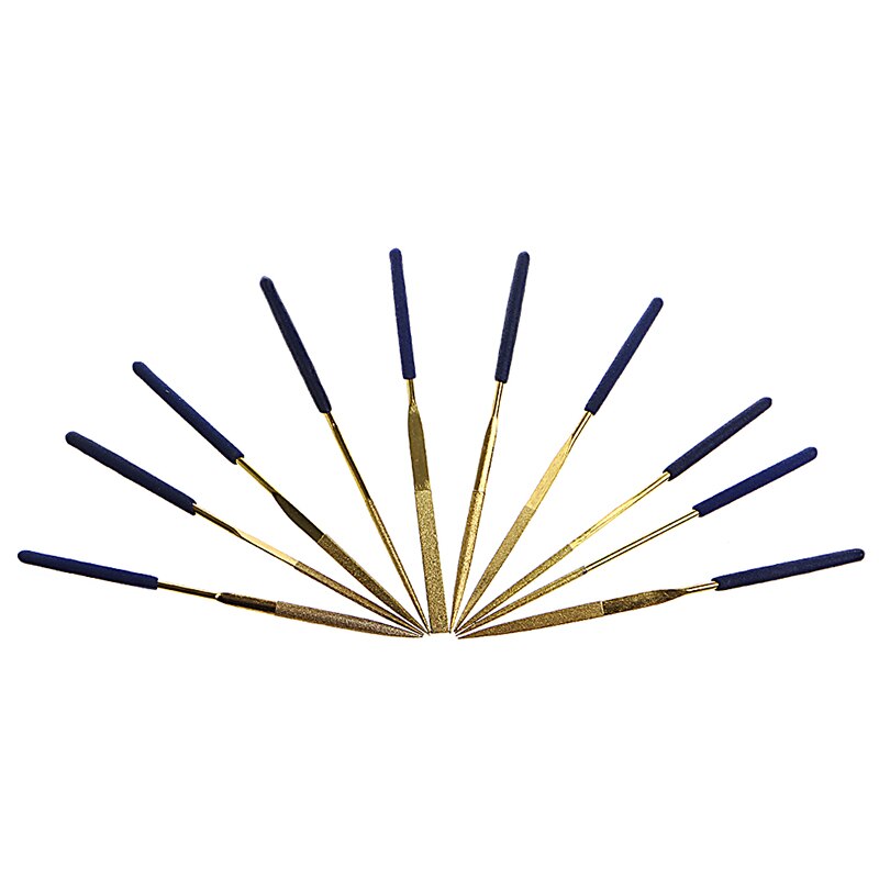 10Pcs/Set Titanium Diamond Coating Needle Flat Fil... – Grandado