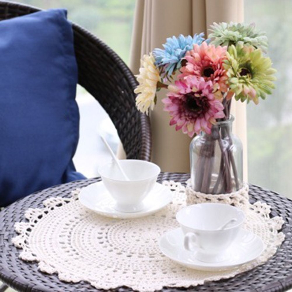 Vintage Crochet Cotton Placemat Cup Mug Coasters Table Tea Coffee Cushion Pad