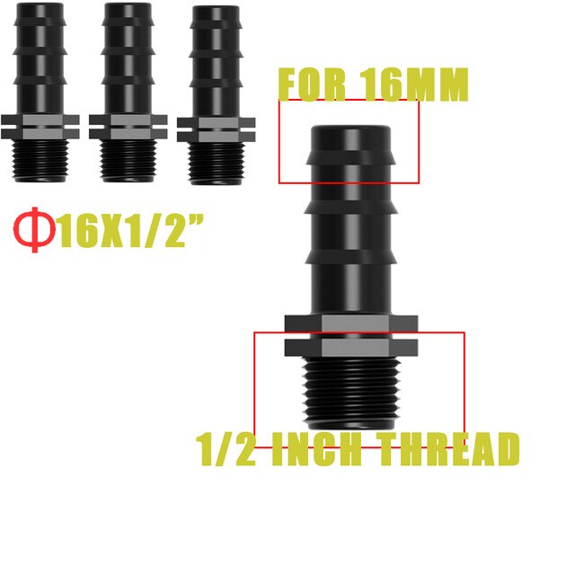 Buizen Fitting 16 20 Mm Tee Elleboog Gelijke Barb Connector End Plug Micro Drip Adapter & Pijp Haak Verbinding Bevestiging clips Tuin: 6