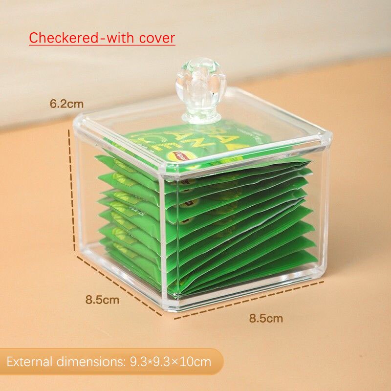 Caja de almacenamiento de bolsas de té, cajonera de clasificación de cápsulas de café, tarro de almacenamiento sellado de acrílico con tapa, contenedor de azúcar para té y café: 4