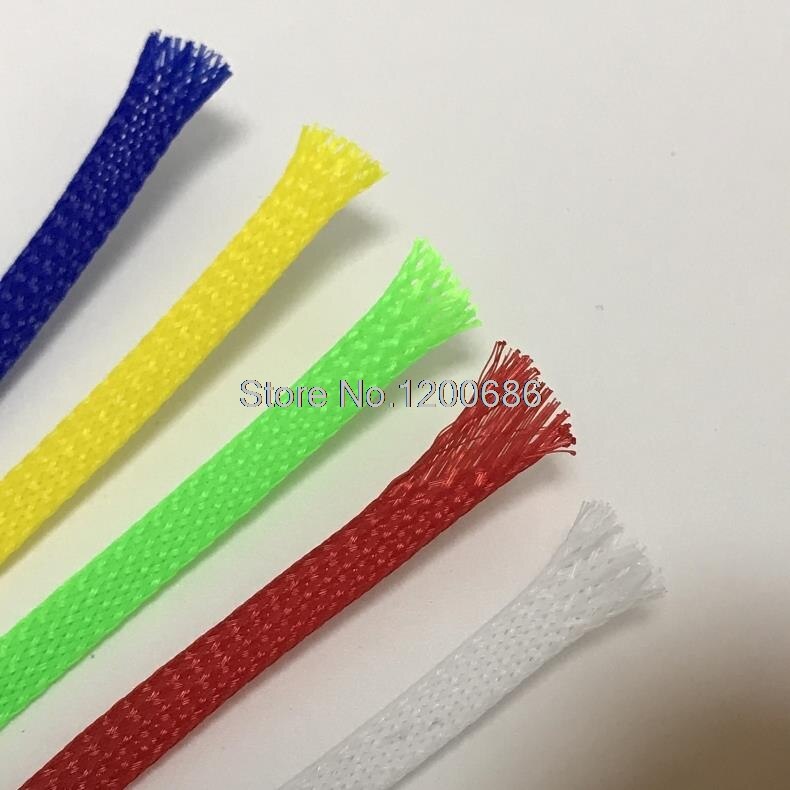 6MM 5M color Insulation Braided Sleeving Tight PET Wire Cables Protection Expandable Cable Sleeve Wire Loom