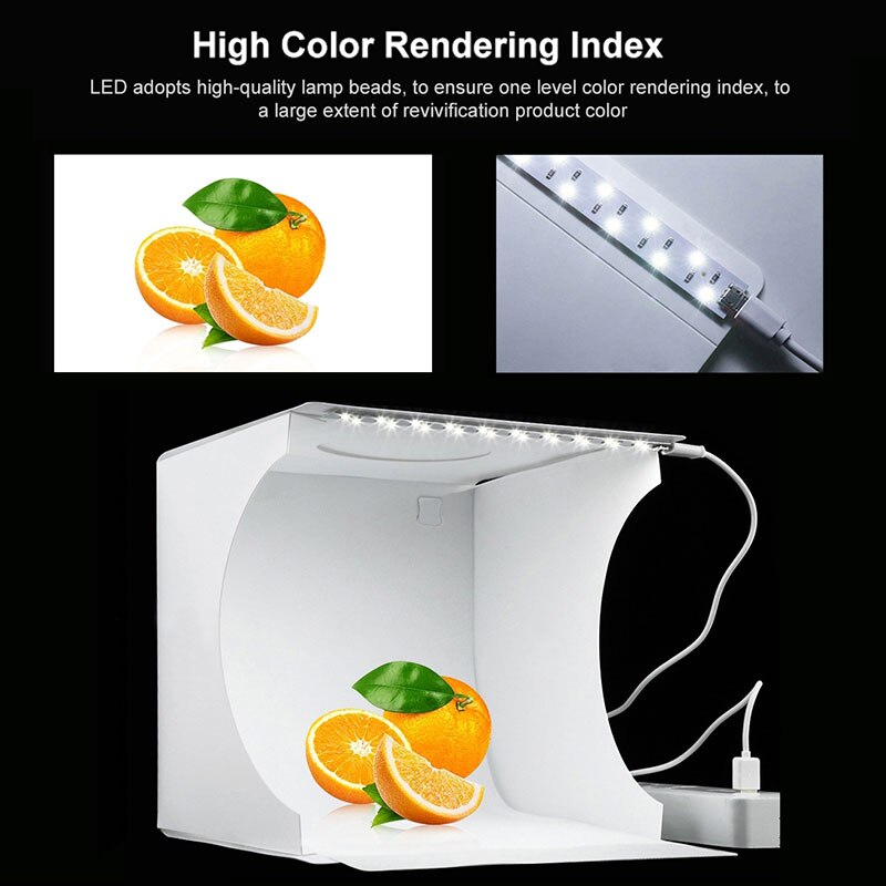 Boîte à lumière pliable pour photographie, Mini tente de Studio Photo Portable LED, Kit de lampe d'éclairage