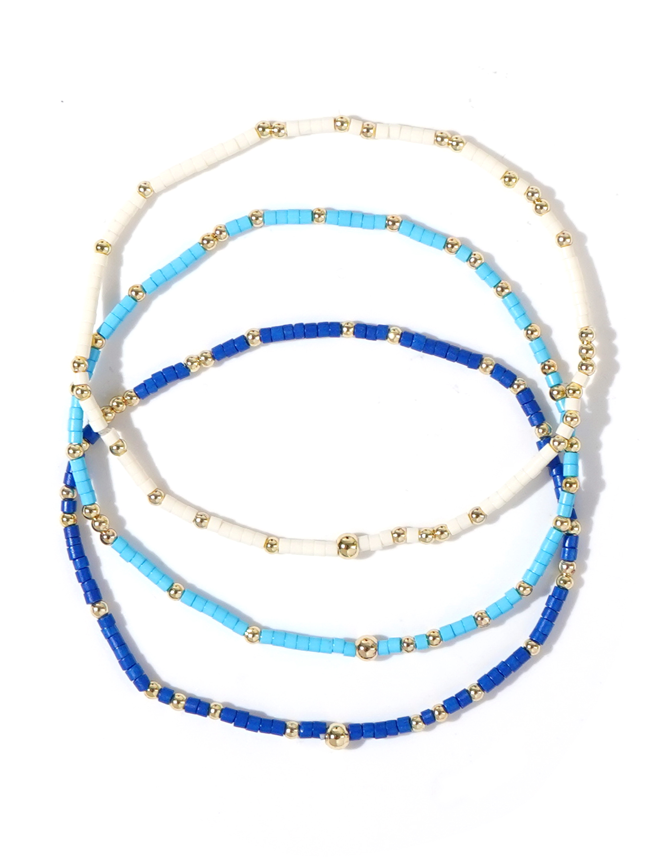 Perles de riz colorées de Style bohème d'été, 3 pièces, perles en cuivre de 2mm, Bracelet de perles empilées: Rouge rouille