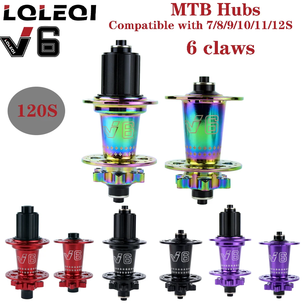 Buje de rueda de bicicleta de montaña mtb, 32 orificios, cuatro rodamientos, cubos de ruido, revestimiento, 12, 11, 10, 9, 8, 7 velocidades, 120 garras T6, adecuado para HG