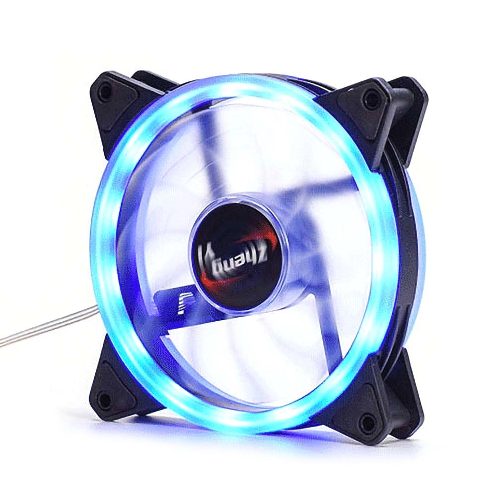 Led kabinet blæser 120mm blæsere lydløst ærmeleje 3 ben /4 ben desktop pc blæser computer køler køler cpu kølere radiatorer til pc: Blå