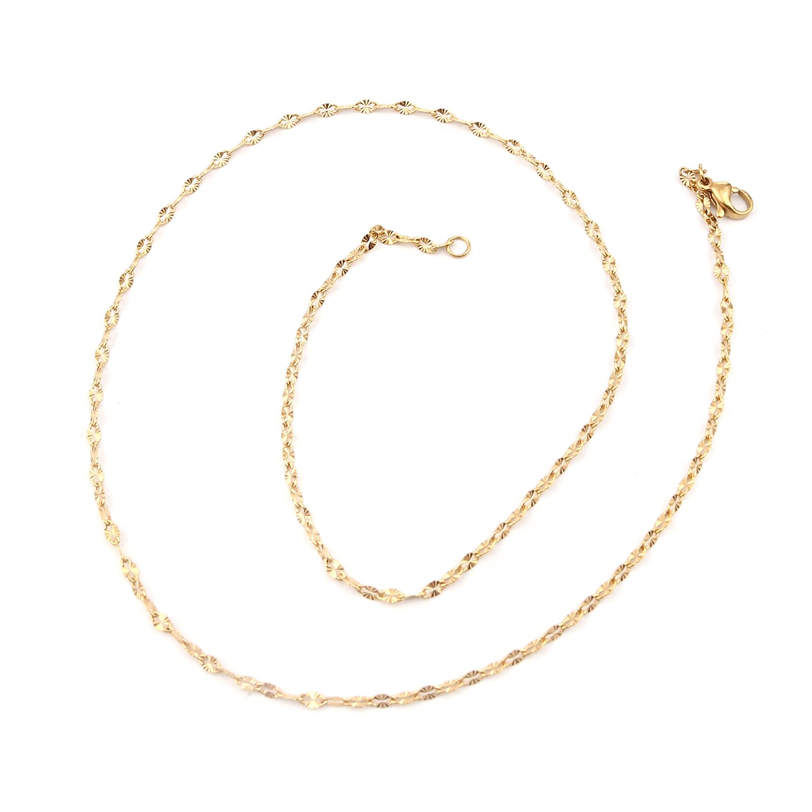 1 PC collana calda in acciaio inossidabile 304 per collana che fa gioielli ovali Color argento Color oro catena a maglie gioielli fai da te all&#39;ingrosso 50cm