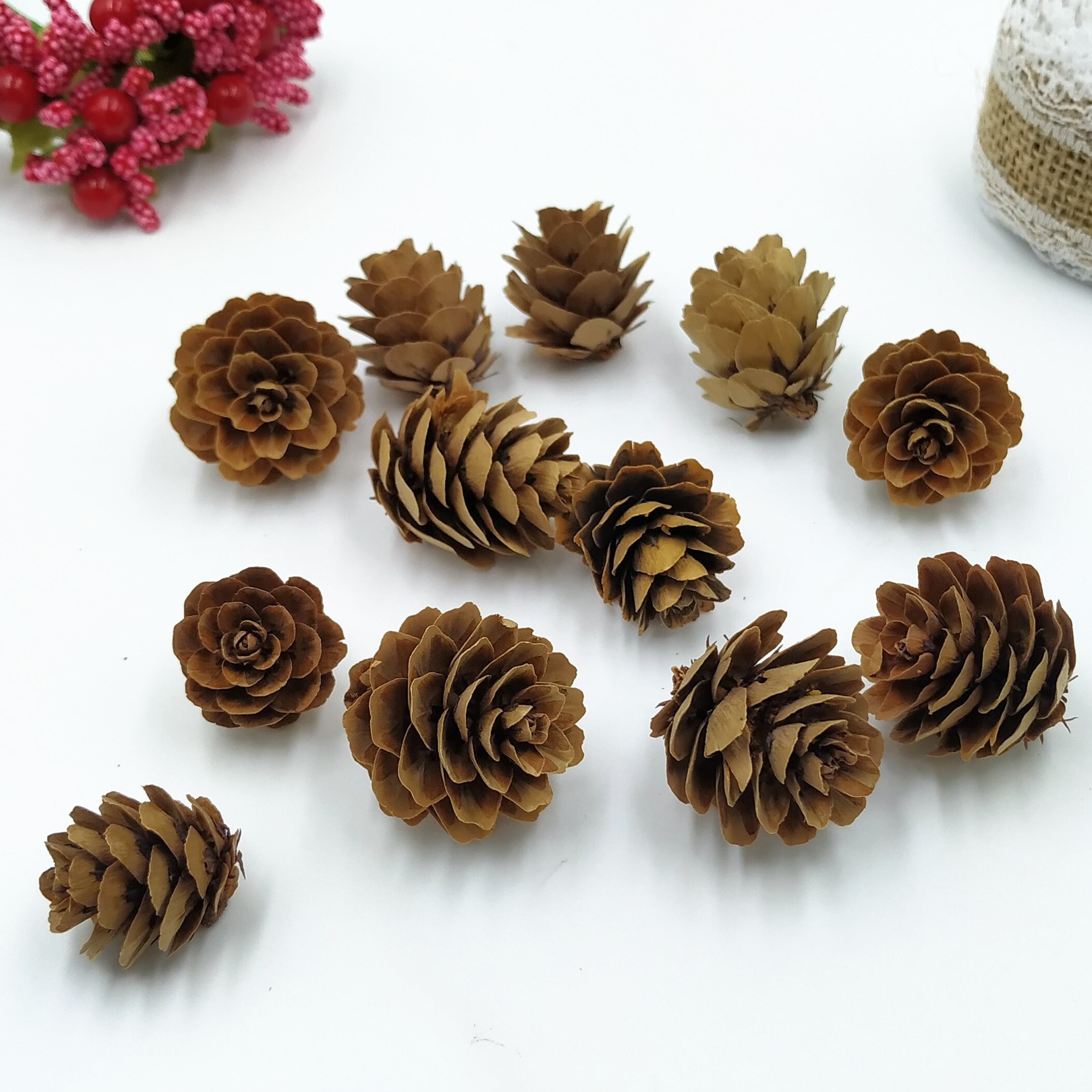 30Pcs Mini Decoratieve Dennenappel Voor Kerst Dennenappels Vaas Kom Filler Displays Craft S Kerst Huis Boom Opknoping Ornament