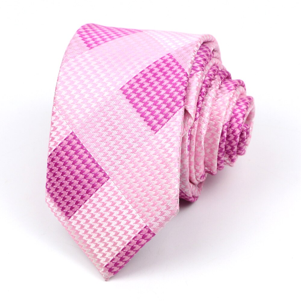 Men's Skinny Tie 6CM Width Casual Plaid Polyester Necktie for Men Party Wear Cravat Business Wedding Accessories: 7
