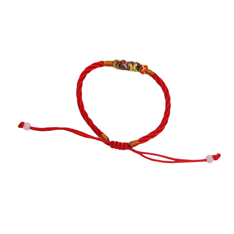 Tibetano budista sorte charme tibetano pulseiras & bangles para mulher homem feito à mão nós corda vermelha amuleto presente pulseira