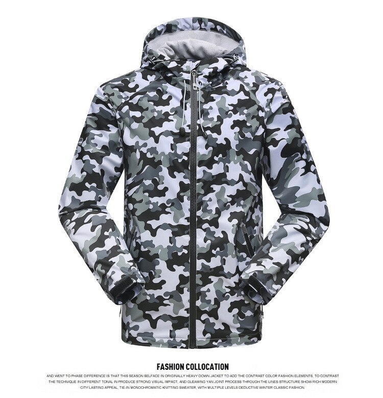 cazadora cortavientos chaqueta de Camping turismo montaña escalada chaquetas de senderismo DL 82: Gray / XL