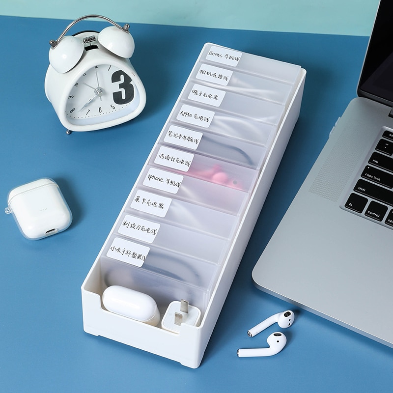 Desktop Data Line Separate Storage Box Small Storage Box Mobile Phone Charger Power Cable Headphone Cable Travel Organizer Case