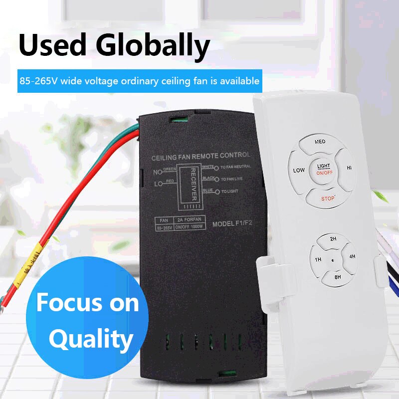 Smart Universal Replacement Original TV Ceiling Fan Lamp Remote Controller Kit Remote Adjust Speed Light Remote Control Switch