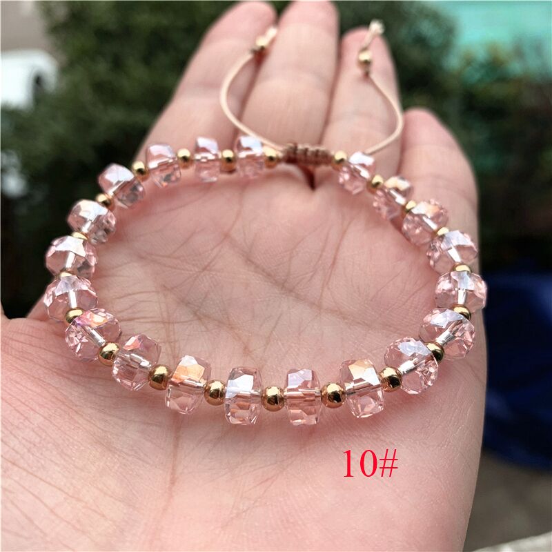 Kristal Armband Glas Kralen Natuurlijke Zoetwater Parel Armbanden Voor Vrouwen Lijn Handgemaakte Strand Armbanden Kralen Armband: 10