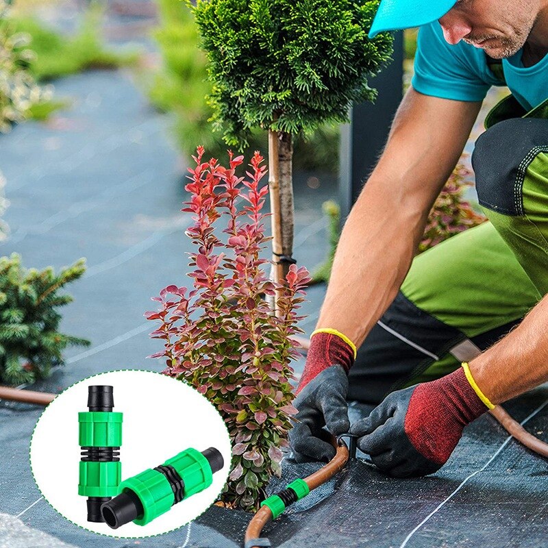 12 Pcs Drip Irrigation Coupling And Drip Irrigation Tubing End Cap Plug Set 1/2 Inch Universal Drip Irrigation Fitting