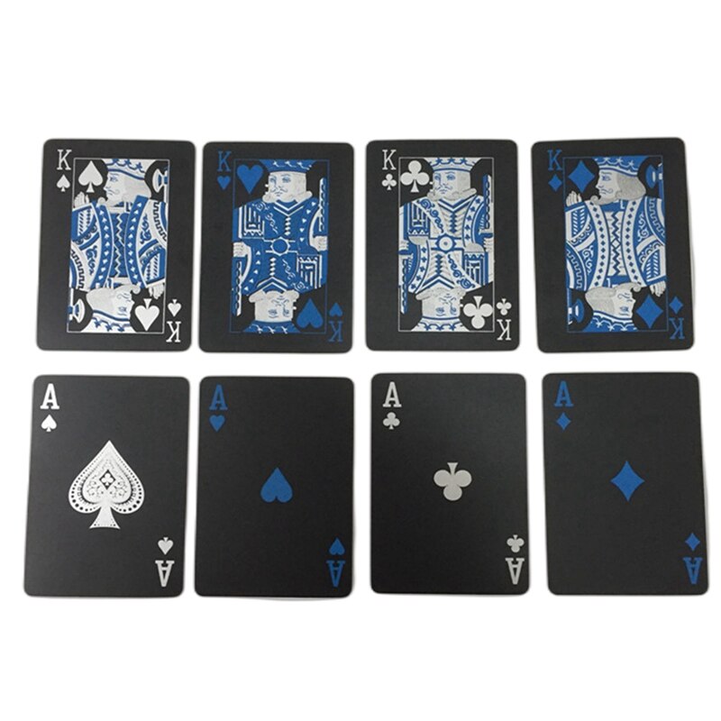Black Waterproof Plastic Playing Cards Deck of Cards Poker Cards Deck of Cards with Box Use for Party and Game