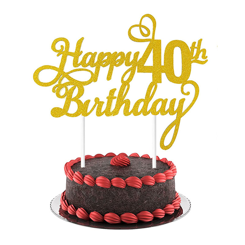 1PC Happy Birthday Cake Topper 1st 18th 21th 30th 40th 50th Age Birthday Cake Decoration Party Favors Supplies Baby Shower: 40