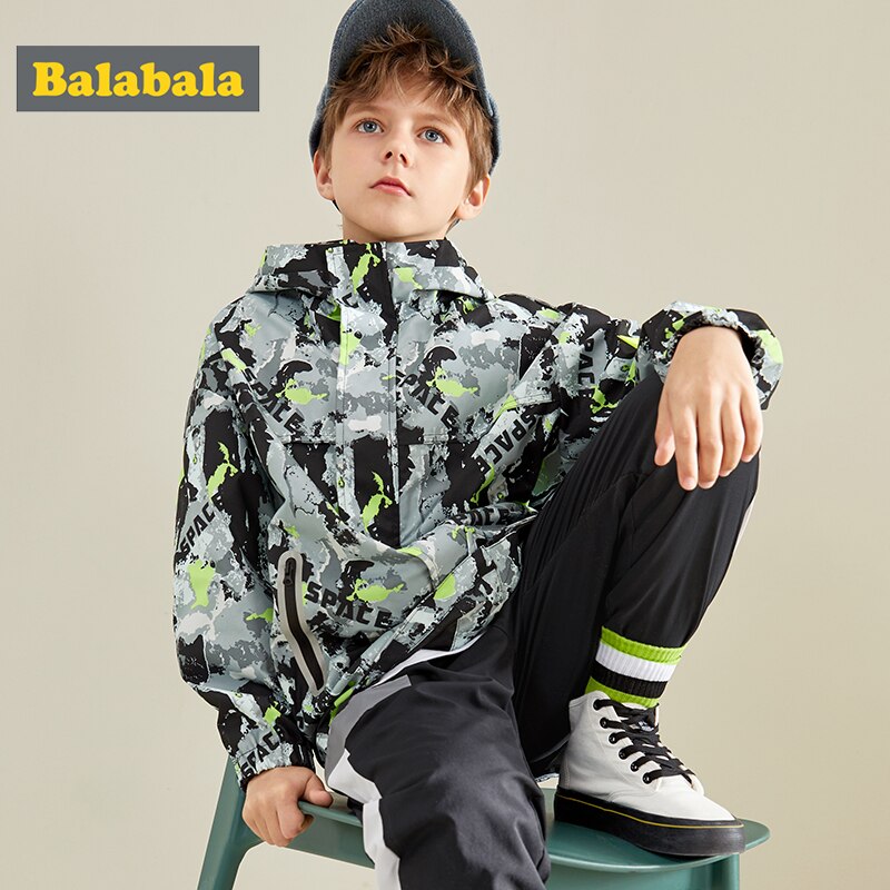 Balabala, chaqueta para niños, top , nueva, informal, suelta, de manga larga, con capucha, Camuflaje, chaqueta de con personalidad