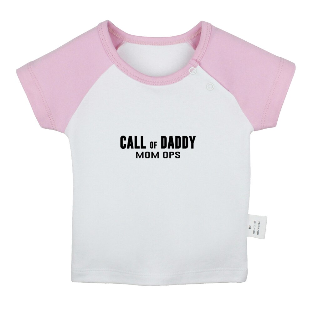 Zomer Call Papa Mama Ops Fun Art Gedrukt Baby Jongens T-shirts Leuke Baby Meisjes Korte Mouwen T-shirt pasgeboren Tops Kleding: BabyCP8168D / 12-18M