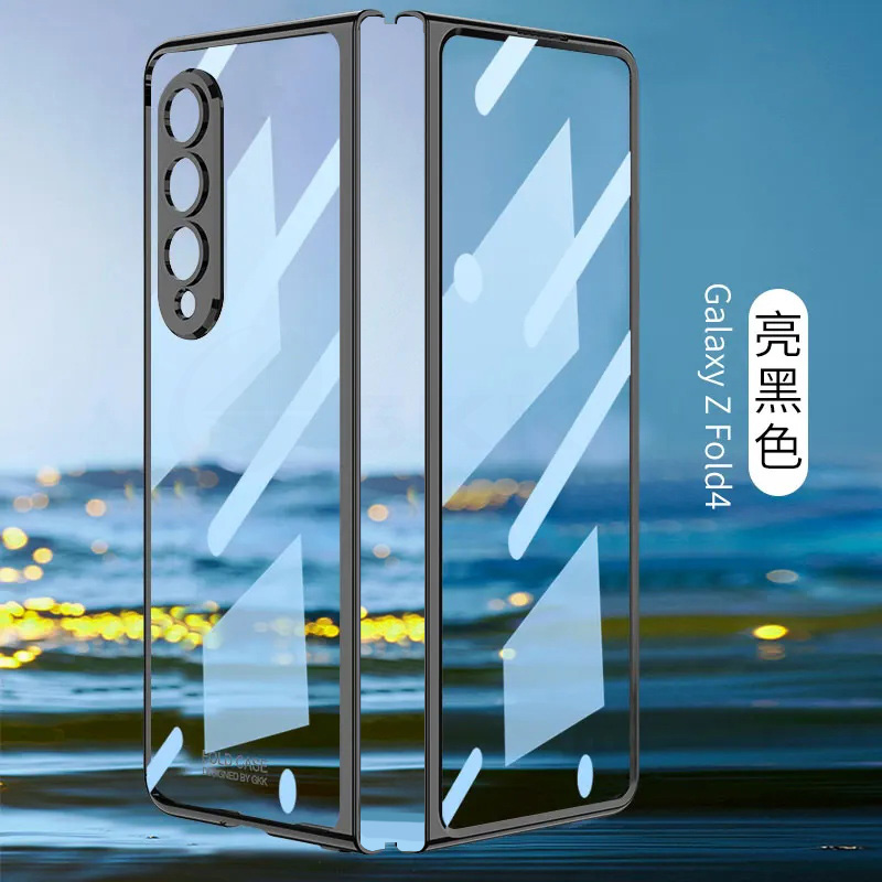 GKK Luxe Plating Screen Glass Cover Voor Samsung Galaxy Z Fold 4 Case Camera Bescherming Hard Plastic Voor Galaxy Z Fold4 5 Case: Voor Galaxy Z Fold4(7.6 ") / Blauw