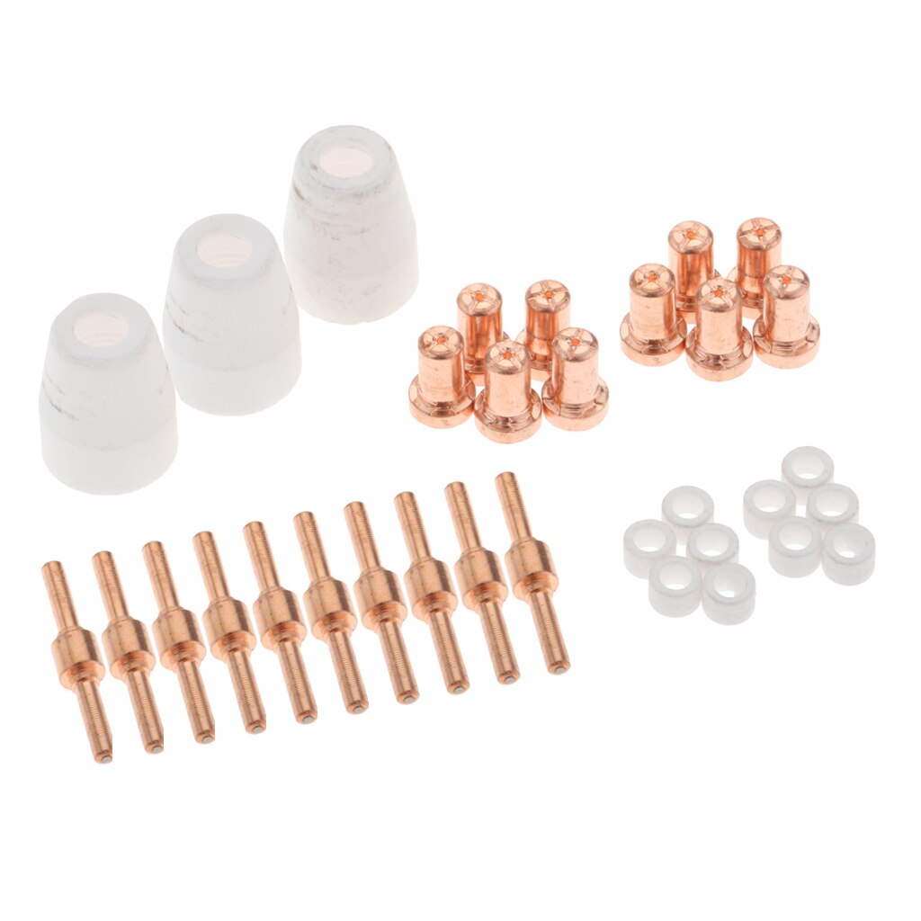 33PC Air Plasma Cutter Long Nozzle Tip & Ceramic Cup Accessory Kit