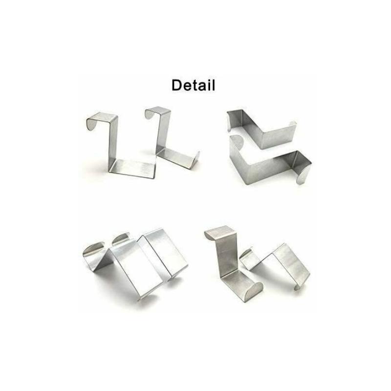 5Pcs Durable Stainless Steel Over The Door Hooks Hanging Hooks Dual Head Door Hanger Holders Single Hanger For Door Cupboard
