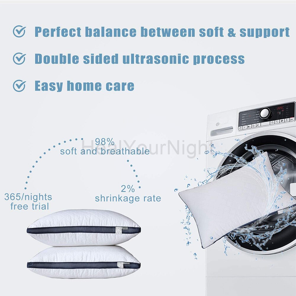 Kussens Voor Slapen Luxe Hotel Kussen Ganzendons Kussen Nek Kussens Voor Slapen Bed Kussens 100% Katoen Shell Zachte Pluizige
