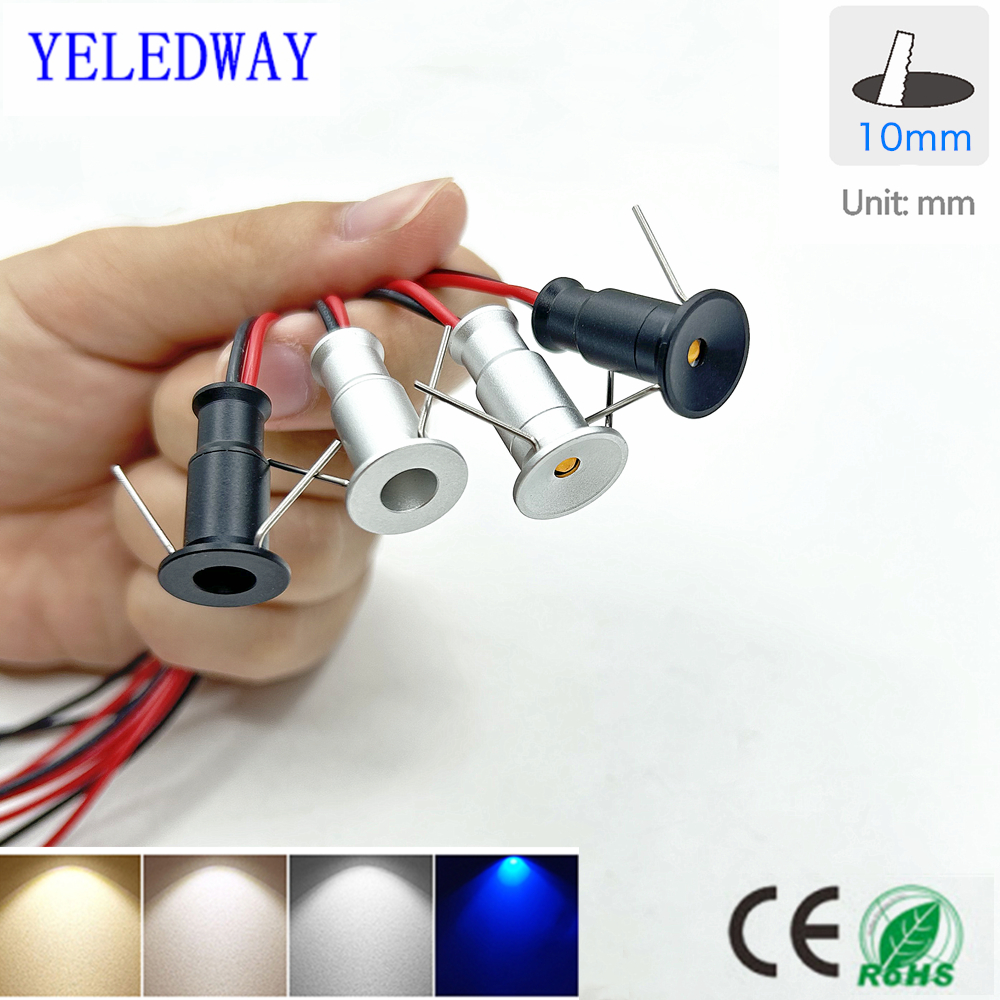 10mm Mini Spot Licht 0,5 W LED Strahler DC12V Dimmbare Strahler Einbau Led Downlight Decke Lampe Schaufenster Display beleuchtung