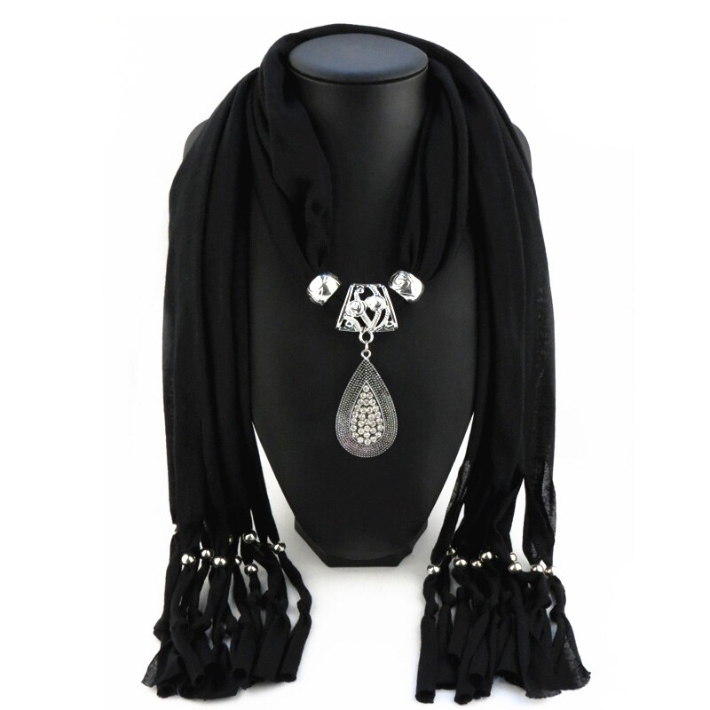 RUNMEIFA Mode-sieraden Sjaal Effen Polyester Mode Diamant Sieraden Hanger Sjaal Voor Vrouwen Waterdruppels: 1
